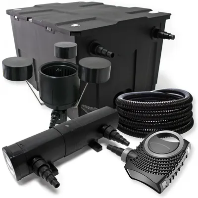 Obrázok produktu pre Filtračná súprava pozostávajúca zfiltra pre jazierka 60000 l, čerpadla SuperEco, 25 m hadice, 18 W UVC čističa jazierka