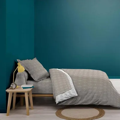 Imagen del producto de Funda de edredón con diseño "aristide" - Beige - Algodón - 140 x 200 cm