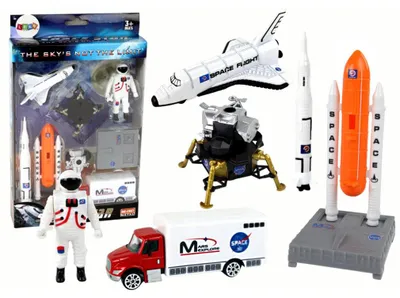 Produktbild von Lean Toys Raumfahrtfiguren-Set Raumschiff 8 Stück