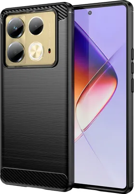 Produktbild von Hülle für Infinix Note 40 Carbon-Faser Weich TPU Silikon Stoßfest Handyhülle Schwarz