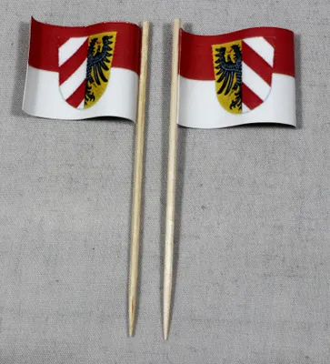 Produktbild von Party-Picker Flagge Nürnberg Papierfähnchen in Spitzenqualität 25 Stück Beutel