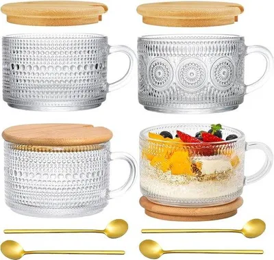 Produktbild von Große Kaffeebecher Set mit Deckel und Löffel für Latte
