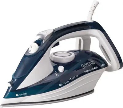 Produktbild von Gorenje SIH2800TQC, Dampfbügeleisen, Keramik-Bügelsohle, 2,5 m, 100 g/min, Blau, 35 g/min