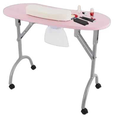 Obrázek produktu pro Manikúrní stolek, robustní konstrukce, přenosný design, růžový