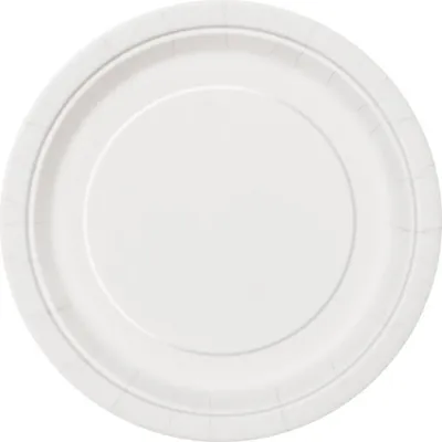 Produktbild von 8 Stück Runde Pappteller Weiß 22,8 cm Durchmesser