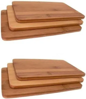 Produktbild von Neustanlo | Bambus Holz Vesperbrettchen | umweltfreundliches Design | vielseitig einsetzbar | set aus 6 Stück | ideal für Brotzeit und Snacks