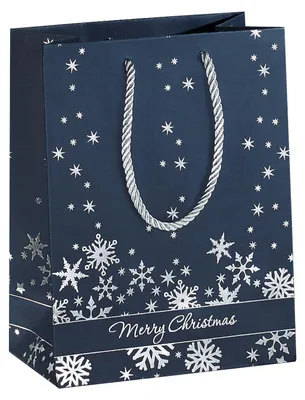 Produktbild von SIGEL GT111 Premium Geschenktasche mittel, Silver Snowflakes, 17,5 x 23 cm, 1 Tasche