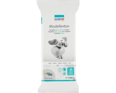 Produktbild von Glorex Modellierton weiß 1000 g