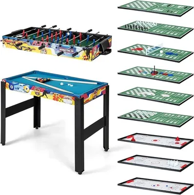Imagen del producto de Mesa de juego multifuncional 12 en 1, con fútbol de mesa, air hockey, billar, tenis de mesa, ajedrez, bolos, shuffleboard y una combinación de juegos, ideal para el hogar, la oficina o un bar