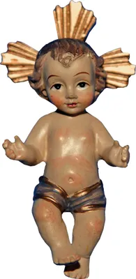 Produktbild von Heiligenfigur Jesuskind 4 cm mit Heiligenschein Polyresin Deko