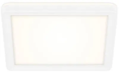 Image de Slim LED Plafonnier angulaire, 19x19 cm ? plat, 12W, 1400 lm, blanc neutre, rétroéclairage, blanc