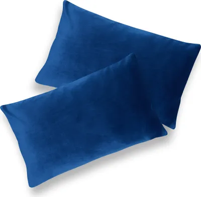 Produktbild von Brielle 2er Set Samt Kissenbezug Kissenhülle Sofakissen Dekokissen Bezug mit Verstecktem Reißverschluss 30 x 50 cm Dunkelblau