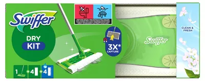 Produktbild von Swiffer Sweeper Reinigungsset mit 8 Nachfüllpackungen - Starterkit für Staub und Schmutz