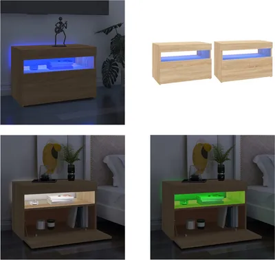 Obrázok produktu pre vidaXL TV skrinky LED osvetlenie 2 ks Sonoma dub 60x35x40 cm - TV skrinka - TV skrinky - TV skrinka s LED osvetlením - TV skrinka s LED osvetlením