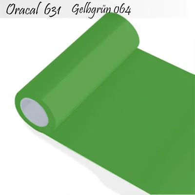 Produktbild von Oracal 631 - Orafol matt - für Küchenschränke und Dekoration Folie 25m (Laufmeter) - 50 cm Folienhöhe - 64-gelbgrün + GRATIS ein Schmetterlingsset W400 von Indigos UG
