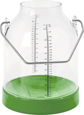 Immagine prodotto di Secchio per latte da 30 litri con scala graduata verde, altezza manico 117