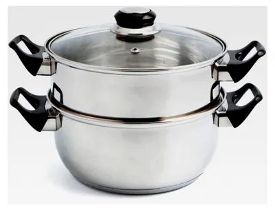 Produktbild von Gastro Fresh Set Dampfgarer und Kochtopf, Edelstahl, 22 cm
