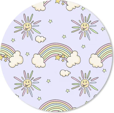 Produktbild von MuchoWow® Mauspad Mousepad Mädchen - Regenbogen - Sonne - Muster - Mädchen - Kinder - Kinder - Kind 20x20 cm - Mousepads - Maus Mat - Pad - Mausunterlage - Schreibtischmatte