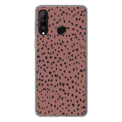 Produktbild von MuchoWow® Handyhülle Schutzhülle Hülle für Huawei P30 Lite Polka dots - Muster - Schwarz Silikon Softcase Handy Hülle - Handyhülle
