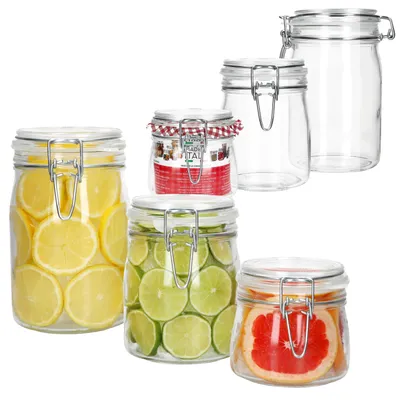 Produktbild von 6tlg Set NORMA Vorratsglas 0,5L 0,75L 1L Bügelverschluss luftdicht Einmachgläser