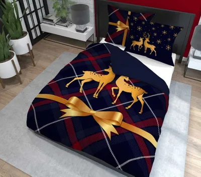 Obrázek produktu pro Ložní prádlo 160x200 bavlna Holandský sob Vánoční ložní prádlo