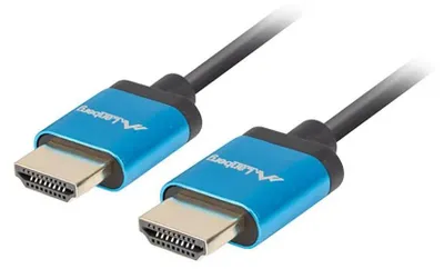 Produktbild von Lanberg CA-HDMI-22CU-0018-BK, 1,8 m, HDMI Typ A (Standard), HDMI Typ A (Standard), 3D, 18 Gbit/s, Schwarz, Blau