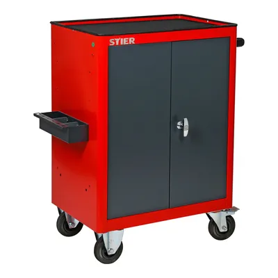 Produktbild von STIER Schrankwagen, unbestückt mit 2 Einlegeböden, 985x670x470 mm, für Werkstatt und Lager, in Rot