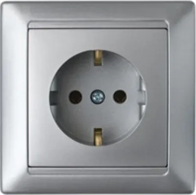 Produktbild von Schuko Steckdose Unterputz 16A Premium serie STILE Silber