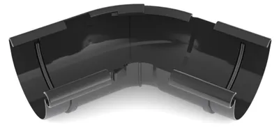 Obrázok produktu pre BRYZA nastaviteľný vnútorný roh 120°-145° plast Ø 125 mm, čierny RAL 9005