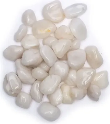 Obrázok produktu pre Mliečne kremeňové tromlované kamene A Kvalita - ±500 G; ±2-3 cm Sada 2 ks