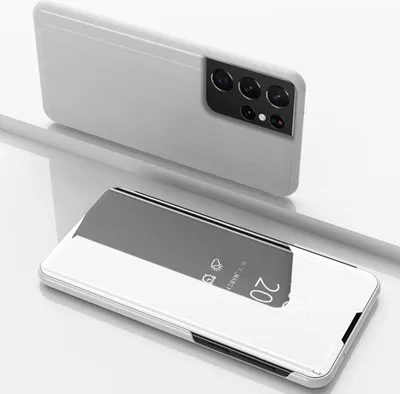 Produktbild von Handyhülle für Samsung Galaxy S21 Ultra Smart Cover Schutzhülle Clear View Case Silber