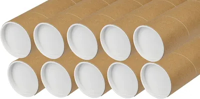 Produktbild von V1 Trade Versandrolle 75 cm mit Deckeln Ø7 cm – Verpackungsrolle für Zeichnungen, Plakate & Dokumente DIN A6 (10 Stück)