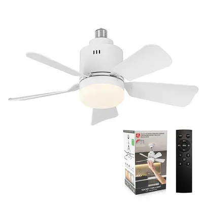Immagine prodotto di AIORBER Ventilatore da soffitto moderno con illuminazione LED, lampada da soffitto dimmerabile tramite app e telecomando, 6 livelli di velocità, motore silenzioso, per camera da letto e soggiorno, bianco