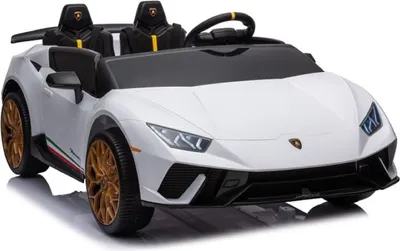 Immagine prodotto di ES-Toys auto elettrica per bambini Lamborghini Huracan Spider a due posti, pneumatici EVA bianco