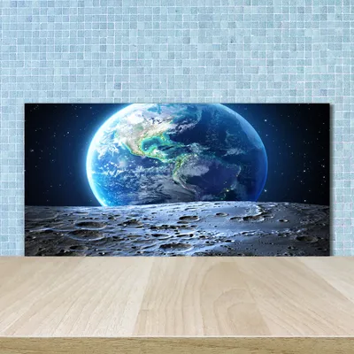 Produktbild von Tulup® Küchenrückwand Spritzschutz aus Glas -100x50 -Spritzschutz auf gehärtetes GlasWeltall Planet Erde