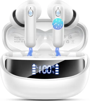 Produktbild von Hi-Fi-Stereoklang 5.4 HiFi Stereo, mit 4 ENC Noise Cancelling Mics, Kabellose Kopfhörer 50 Std Spielzeit mit IP7 Wasserdicht, Ohrhörer LED-Anzeige