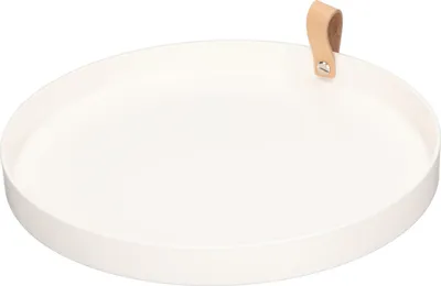Produktbild von Schmuckschale weiß, rund & elegant, ABS + Kunstleder, wasserfest, für Schmuck & Parfüm – vielseitige Aufbewahrung für Schminktisch