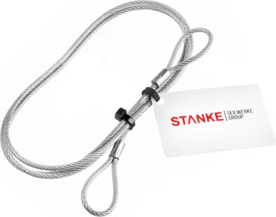 Produktbild von Seilwerk STANKE PVC Drahtseil 6 mm 6x7 verzinkt mit Öse, Anschlagseil mit Schlaufe, Länge 2 m