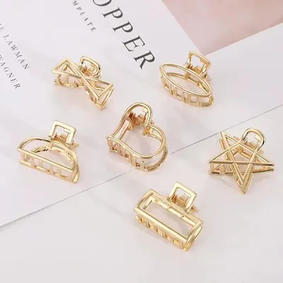 Produktbild von 6-teiliger Satz goldener Haarklammer, robustes Haaraccessoires, Frauen modische Haarclips.
