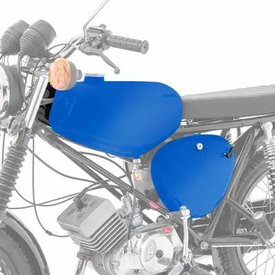 Image de Réservoir / réservoir d'essence pour Simson S51 / S50 / S70 avec couvercle latéral bleu mat