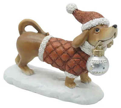 Produktbild von Clayre & Eef Dekorationsfigur Hund Braun Kunststoff