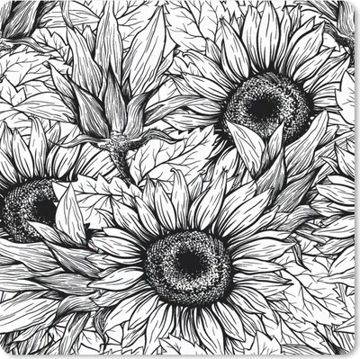 Produktbild von MuchoWow® Mauspad Mousepad Blumen - Sonnenblume - Muster 20x20 cm - Mousepads - Maus Mat - Pad - Mausunterlage - Desk Mat - Bureauartikeln