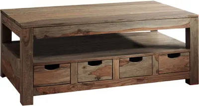 Image de MASSIVMOEBEL24 | Table basse 120x70 Palissandre huilé Gris taupe NATURE GREY #33