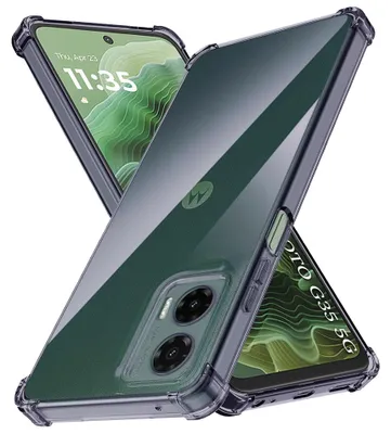 Produktbild von Techsuit – Stoßfeste transparente Silikonhülle für Motorola Moto G35 – rauchschwarz