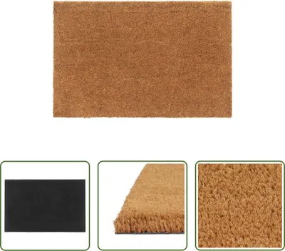 Imagen del producto de Alfombra de entrada "The Living Store" de fibra de coco, tamaño 65x100 cm, con técnica de tupido