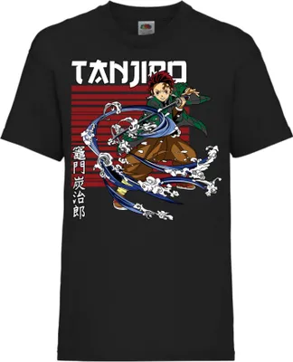 Obrázok produktu pre Detské tričko Kid Demon Anime Slayer Tanjiro Kamado 02, 3-4 Rok - 104 / čierna