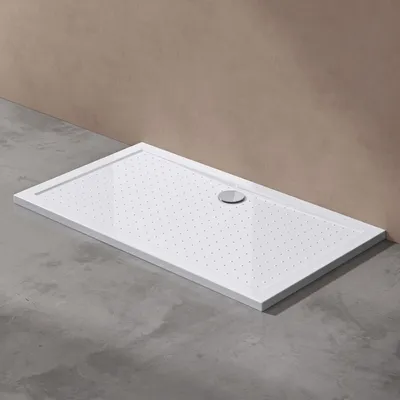 Immagine prodotto di doporro Piatto Doccia 90x140 Rettangolare in Acrilico Bianco Lucido H 4 cm Ultraslim con Design Antiscivolo - Lucia02AR