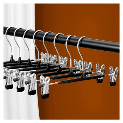 Produktbild von Hosenbügel aus Metall, 20 Stück Kleiderbügel Klammerbügel für Hosen Socken Röcke,Rockbügel Hosenspanner mit Clips, 30cm Anti-Rutsch Hosenbügel