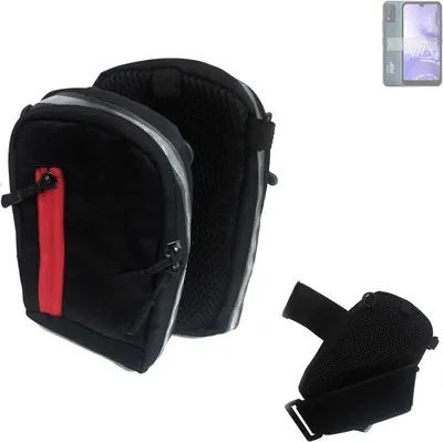 Produktbild von K-S-Trade Outdoor Gürteltasche Holster Umhängetasche kompatibel mit Tecno Pop 5S schwarz Handy Tasche Case travelbag Schutz Hülle Handy Hülle