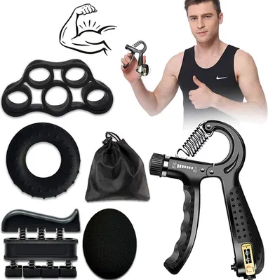 Produktbild von Handtrainer Fingertrainer ,sportgerät für zuhause 5er Set fitness geräte Hand Unterarm Trainingsgerät Grip Griffkraft Trainer - Fingerhantel Training Unterarmtrainer für Fitness Krafttraining Therapie